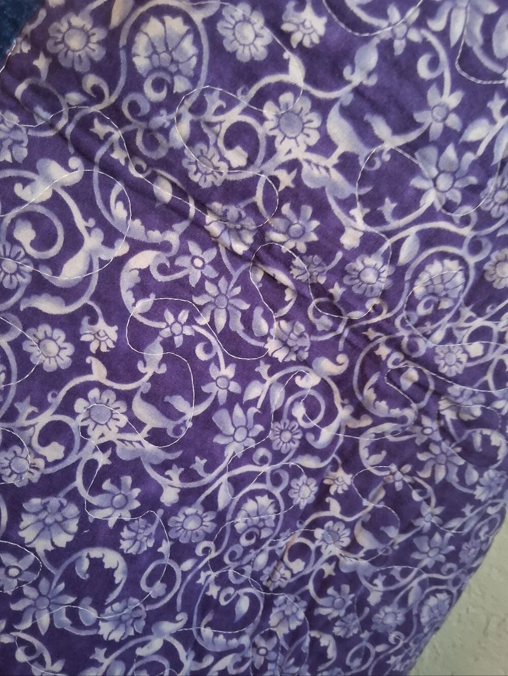Purple and Teal Handmade Frozen Lap Quilt Or Child Quilt - Flaw